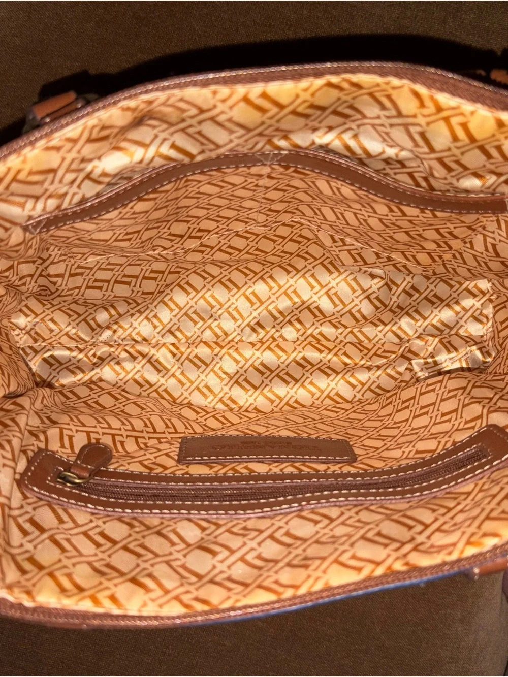 Tignanello Blue and Brown Purse